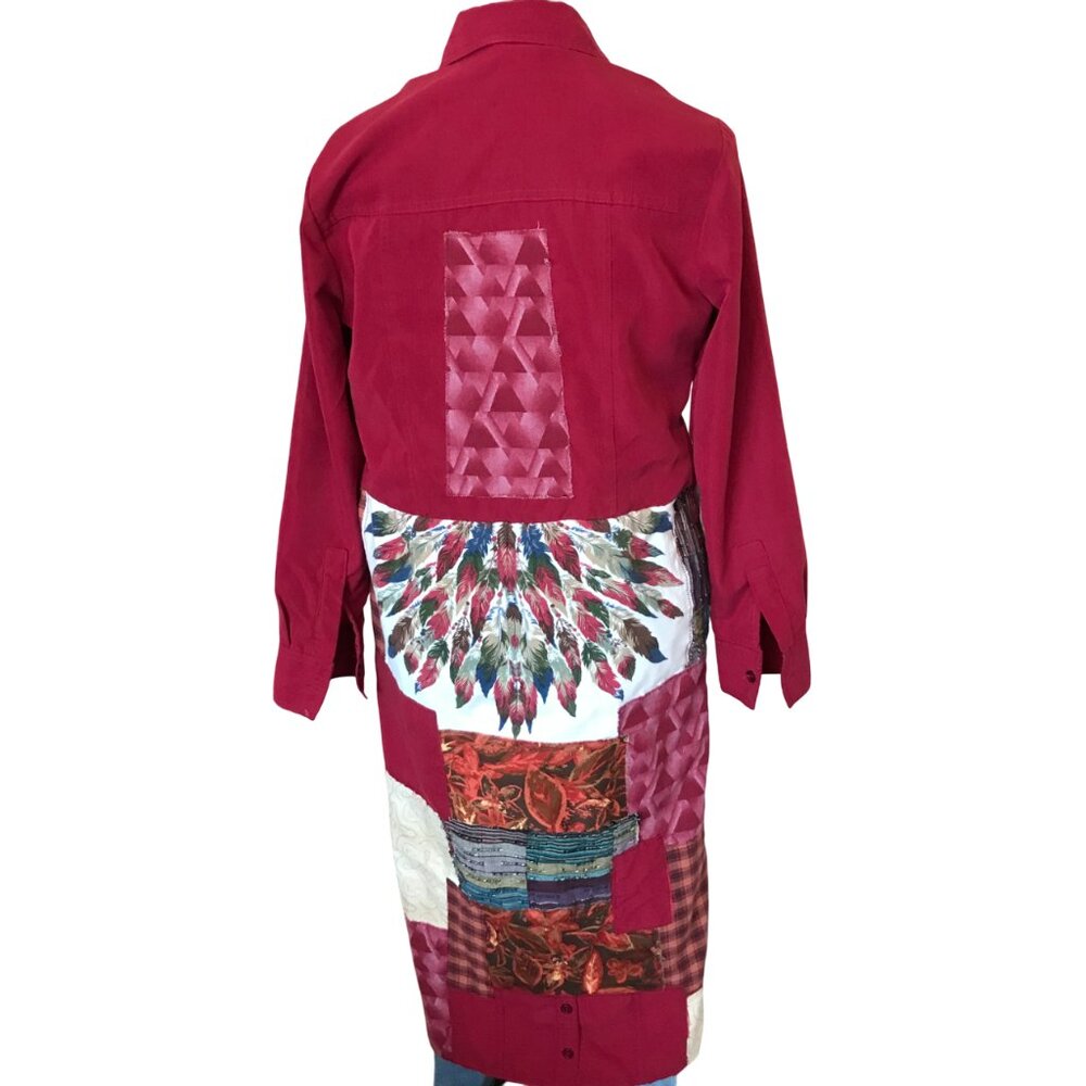 Upcycled Patchwork Duster, Southwestern Aztec Mag… - image 2